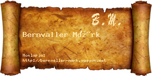 Bernvaller Márk névjegykártya